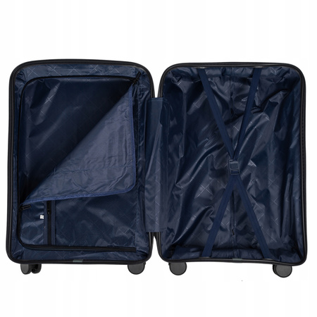 Walizka podróżna czarna duża na kółkach – elegancka, pojemna i trwała walizka do samolotu Wowbag 7918 L black