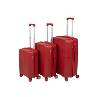 Zestaw walizek podróżnych czerwonych 3 szt. komplet walizek lekkich i eleganckich polipropylenowych Wowbag 7918 Red