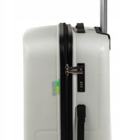 Walizka średnia biała – elegancka, podróżna, funkcjonalna, na kółkach i lekka do samolotu Wowbag 7918 M white