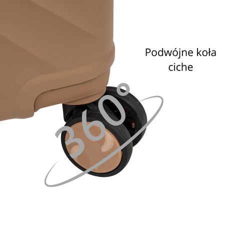 Komplet walizek podróżnych beżowych 3 szt. elegancki zestaw lekkich i trwałych walizek Wowbag 7905 champagne