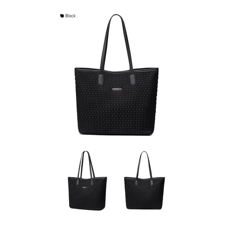 Torba damska shopper czarna elegancka, pojemna 15,6 l, na ramię, modna na co dzień i do pracy. CHANTRIA CB801 Black.