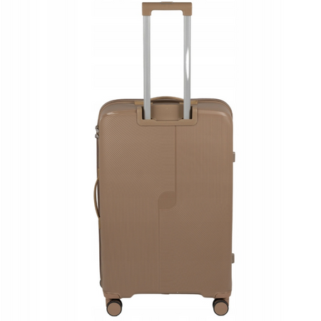 Walizka do samolotu beżowa średnia – modna, trwała, na kółkach, elegancka i praktyczna Wowbag 7918 M champagne