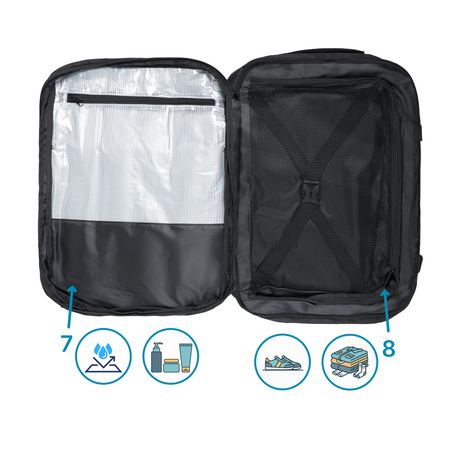 Plecak podróżny do samolotu 50x33x20 czarny kabinowy Ryanair Wizz Air WJ8572C black