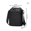 Saszetka męska czarna na ramię biznesowa torba miejska wodoodporna stylowa funkcjonalna 5,8 L Arctic Hunter K00579Black