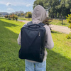 Plecak szkolny czarny nowoczesny z USB dla chłopaków i dziewczyn - do pracy na studia Wowbag BK91109 black