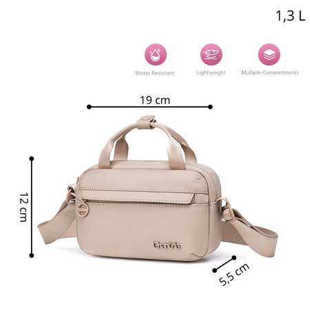 Torebka damska na ramię beżowa klasyczna 1,3 l elegancka uniwersalna do każdej stylizacji. CHANTARIA CB771 Khaki.