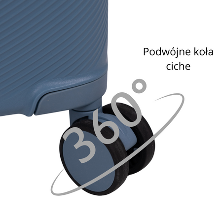 Zestaw walizek podróżnych jasnoniebieskich 3 szt. stylowy komplet lekkich i trwałych kufrów Wowbag 7918 light blue