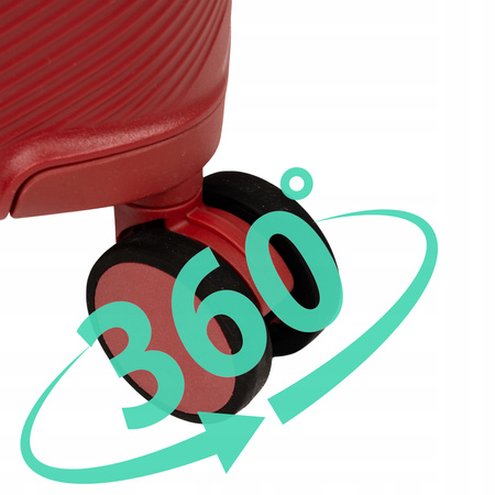 Walizka do samolotu średnia czerwona – podróżna, wytrzymała, stylowa i elegancka na kółkach Wowbag 7918 M red