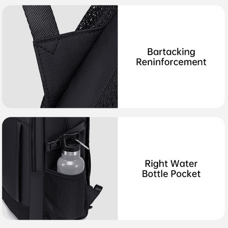 Czarny plecak miejski dla aktywnej młodzieży, 23 l, wodoodporny, na laptopa 15,6", podróżny. SUPER FIVE FB699 Black