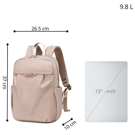 Beżowy plecak damski miejski, 9,8 l, modny i wodoodporny, na laptopa 13", na co dzień. CHANTRIA CB769khaki.