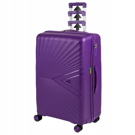 Duża walizka podróżna fioletowa na kółkach – lekka, stylowa i pojemna, do samolotu 100 L Walizka Wowbag 7905 L purple