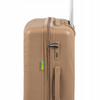 Walizka na kółkach średnia beżowa funkcjonalna walizka podróżna elegancka i modna 65L Wowbag 7905 M champagne