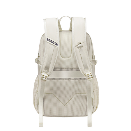 Biały plecak miejski dla nowoczesnych kobiet, na laptopa 15,6", 18 l, podróżny i na co dzień. SUPER FIVE FB696 White.