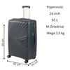 Walizki podróżne ciemnoszare komplet 3 szt. elegancki i trwały zestaw na kółkach Wowbag 7905 dark grey