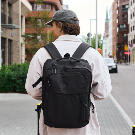 Plecak podróżny do samolotu 50x33x20 czarny kabinowy Ryanair Wizz Air VIO WJ8572C black