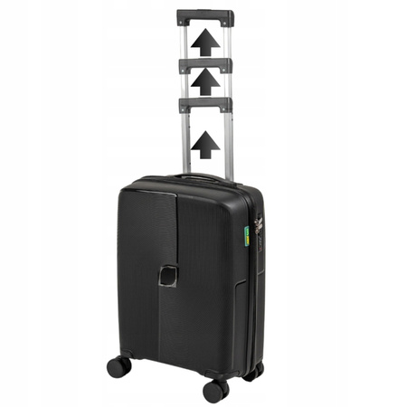 Walizka na kółkach czarna kabinowa – mała, elegancka, podróżna i praktyczna do samolotu Wowbag 7918 S black