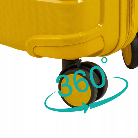 Walizka podróżna duża żółta na kółkach – lekka, pojemna i odporna 93 L Wowbag 6910 L yellow