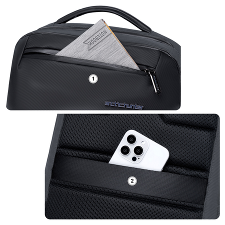 Szary plecak miejski biznesowy, 10 l, na laptopa 15,6", wodoodporny, elegancki i funkcjonalny. Arctic Hunter B00681 Grey