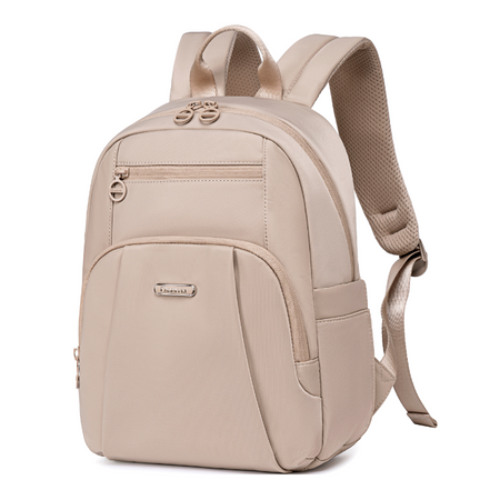 Plecak miejski damski beżowy modny kompaktowy wodoodporny na iPada 10,9"