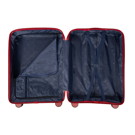 Zestaw walizek podróżnych czerwonych 3 szt. komplet walizek lekkich i eleganckich polipropylenowych Wowbag 7918 Red