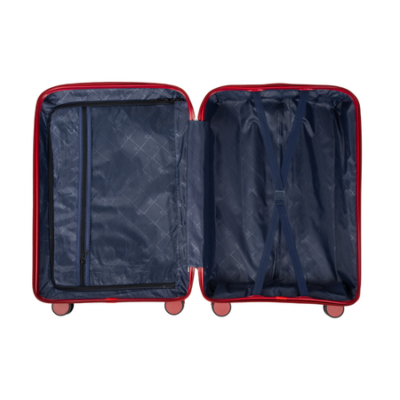 Zestaw walizek podróżnych czerwonych 3 szt. komplet walizek lekkich i eleganckich polipropylenowych Wowbag 7918 Red
