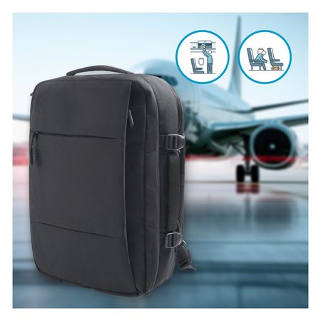 Plecak czarny kabinowy podróżny 50x33x20 na pokład Wizzair LOT WJ8423 black
