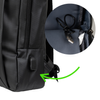 Plecak szkolny czarny nowoczesny z USB dla chłopaków i dziewczyn - do pracy na studia Wowbag BK91109 black