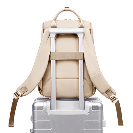 Plecak dla kobiety biznesowy elegancki kremowy do pracy i na studia mieści laptop 15,6”  CHANTRIA CB00628 khaki