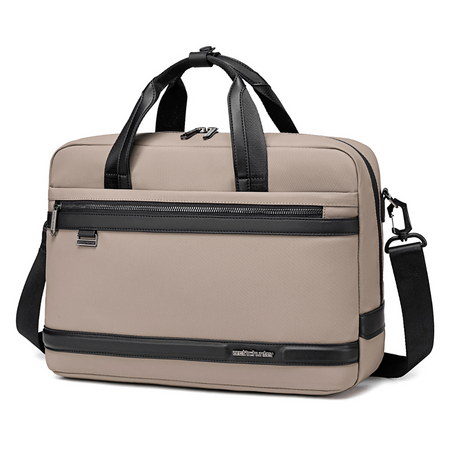 Torba na ramię w kolorze cappuccino stylowa elegancka do pracy laptop 15,6