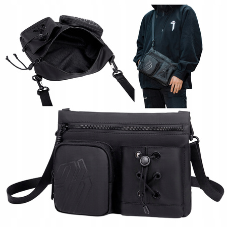 Torebka listonoszka czarna elegancka wodoodporna na ramię miejska modna i uniwersalna 3 l Arctic Hunter K00535Black