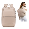 Plecak damski elegancki stylowy beżowy pojemny na laptopa wodoodporny nylon