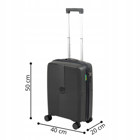 Mała walizka ciemnoszara – kabinowa, podróżna, nowoczesna i wytrzymała na kółkach Wowbag 7918 S dark grey