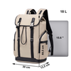 Plecak casual męski z klapą beżowy wiele kiszeni laptop 15,6 pojemny 18 L