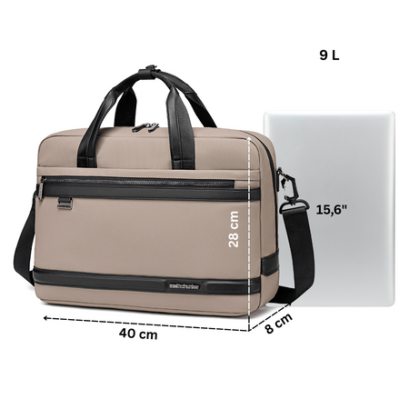 Torba na ramię w kolorze cappuccino stylowa elegancka do pracy laptop 15,6