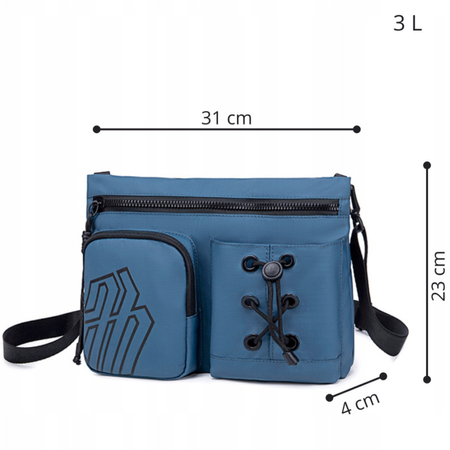 Torebka listonoszka niebieska modna elegancka wodoodporna na ramię miejska stylowa uniwersalna Arctic Hunter K00535Blue