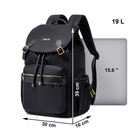 Miejski plecak damski czarny klasyczny na laptop 15,6” na uczelnię do pracy