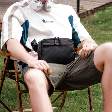 Torebka listonoszka czarna miejska wodoodporna modna na ramię elegancka uniwersalna 2,6 l Super5 FKB754Black