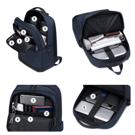 Plecak miejski niebieski, biznesowy i wodoodporny, na laptop, 15 l, wygodny i elegancki. Arctic Hunter B00670 Blue.