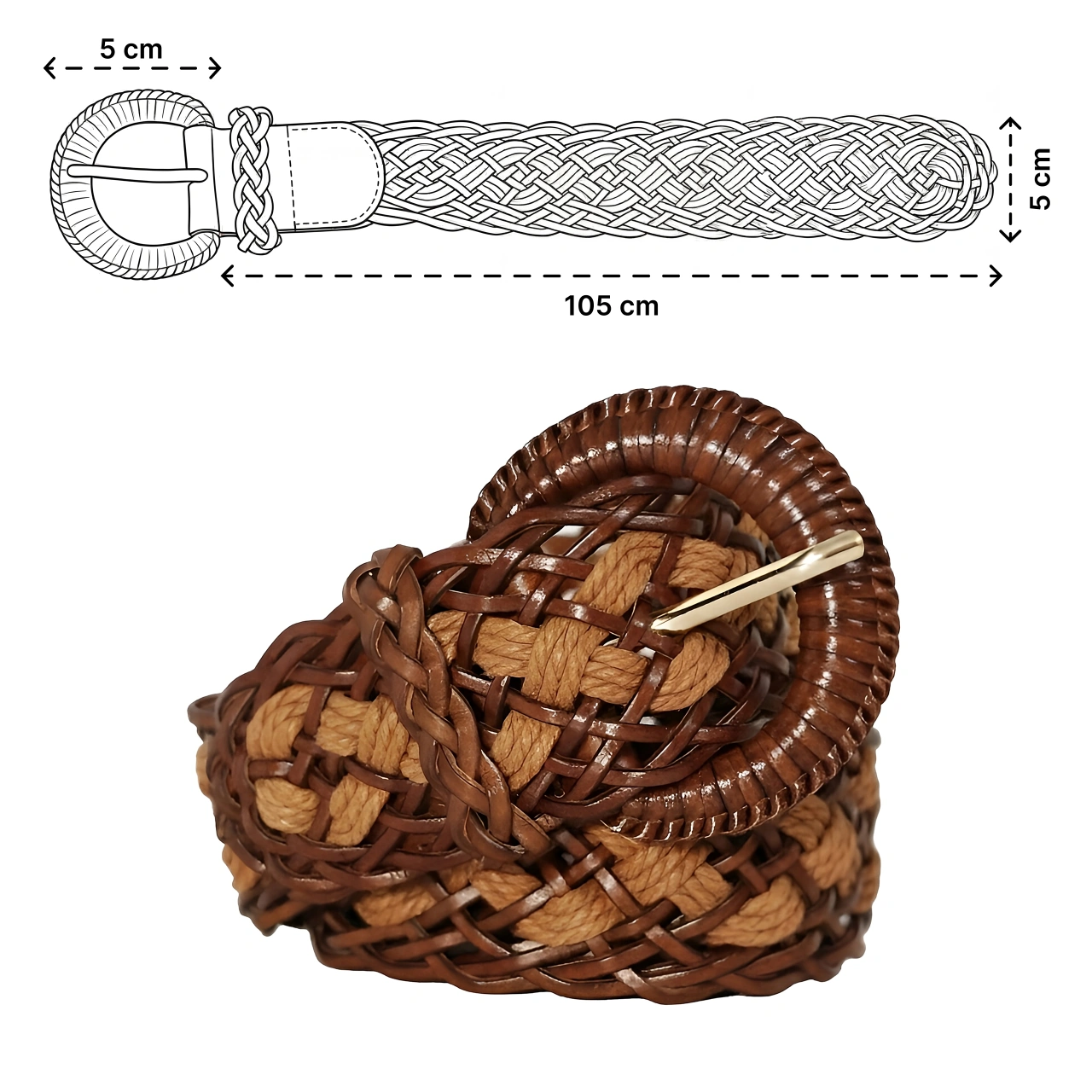 Pasek damski w stylu boho skórzany pleciony brązowy do sukienki i spodni pol_pl_Pasek-damski-w-stylu-boho-skorzany-pleciony-brazowy-do-sukienki-i-spodni-299_2