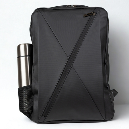 Plecak szkolny czarny  nowoczesny z USB dla chłopaków i dziewczyn - do pracy na studia  VIO BK91109 black