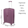 Duża walizka fioletowa na kółkach – elegancka, trwała i lekka walizka podróżna do samolotu Wowbag 7918 L purple