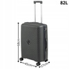 Walizka średnia czarna elegancka walizka na kółkach do samolotu 74L modna i trwała Wowbag 7900 M dark grey