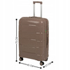 Duża walizka podróżna beżowa na kółkach – elegancka i pojemna walizka do samolotu Wowbag 6910 L champagne