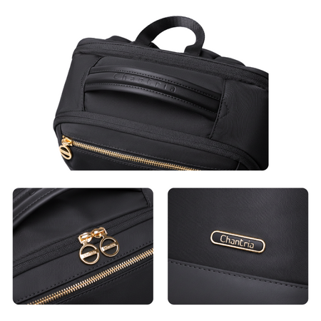 Plecak damski miejski stylowy czarny pojemny na laptopa na studia do pracy