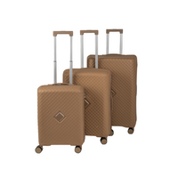 Walizki podróżne beżowe komplet 3 szt. lekki i elegancki zestaw walizek na kółkach Wowbag 7900 champagne