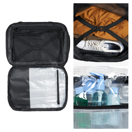 Plecak podróżny do samolotu 50x33x20 czarny kabinowy Ryanair Wizz Air WJ8572C black