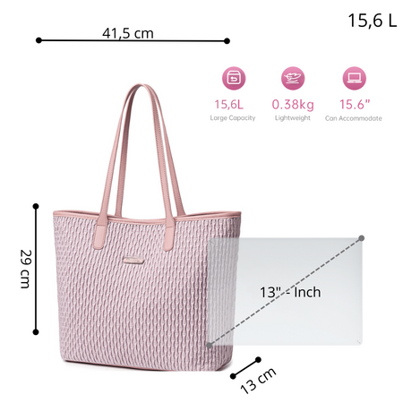 Torba damska shopper różowa modna, pojemna 15,6 l wodoodporna, stylowa dla kobiet i dziewczyn. CHANTRIA CB801 Pink.