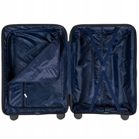 Walizka podróżna ciemnoniebieska duża na kółkach – lekka, wytrzymała i elegancka do samolotu Wowbag 7918L dark blue