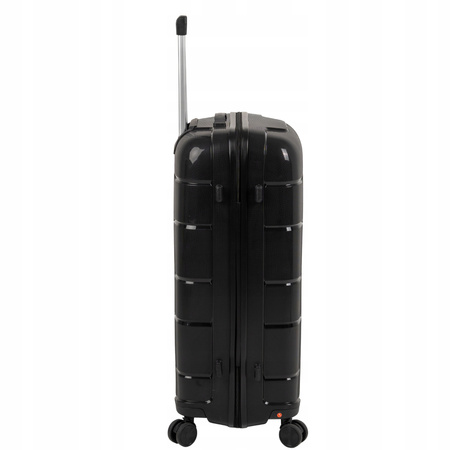 Walizka podróżna duża czarna na kółkach – pojemna, elegancka i wytrzymała do samolotu Wowbag 6910 L black