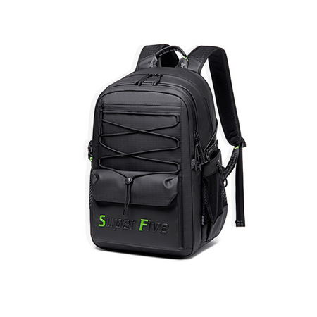 Czarny plecak miejski młodzieżowy, wodoodporny, na laptop 15,6", 23 l – na studia i podróże. SUPER FIVE FB522 Black.